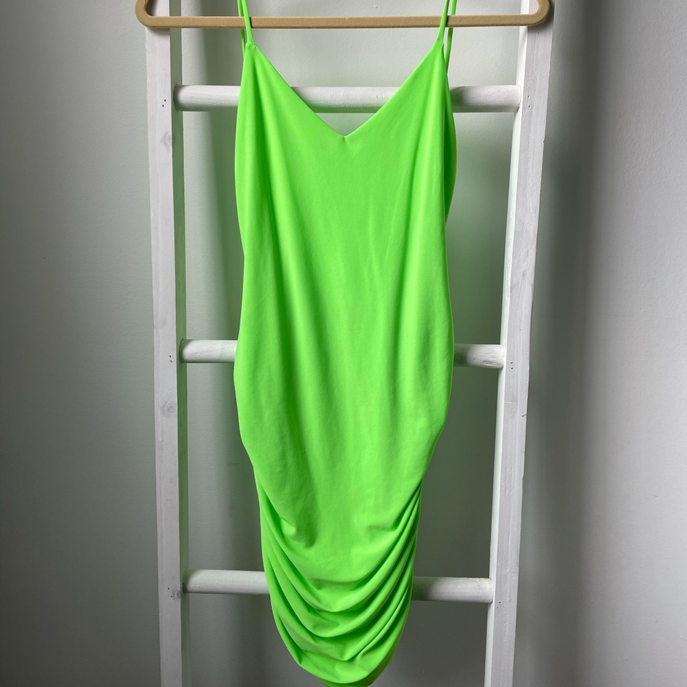 Neon green fitted bodycon dress, never worn